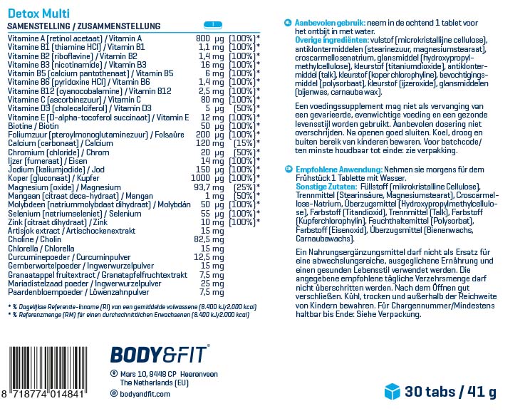 Body & Fit Detox Multi | Detoxikační multivitamín | kupuj na FitnessMuscle.eu